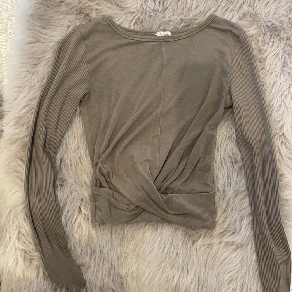 Alo yoga cover crop top XS grey